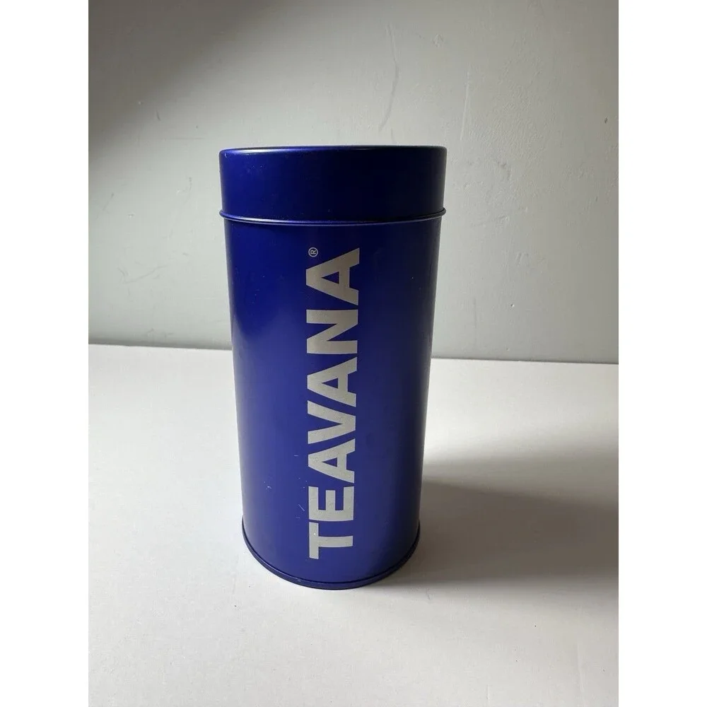 Teavana Pure Blue 8oz Loose Leaf Tea Tin Canister - Storage Container EMPTY